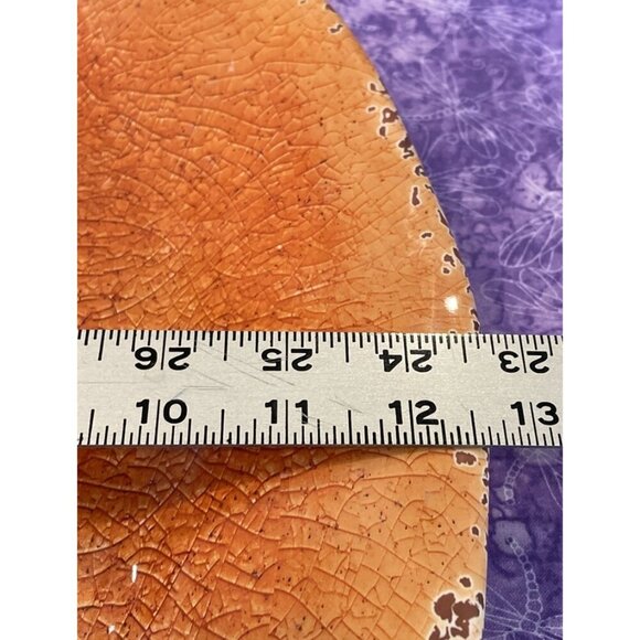 Pier 1 Imports Carmelo Melamine Serving Platter Plate 18” X 12” Orange Crackle - Picture 5 of 5